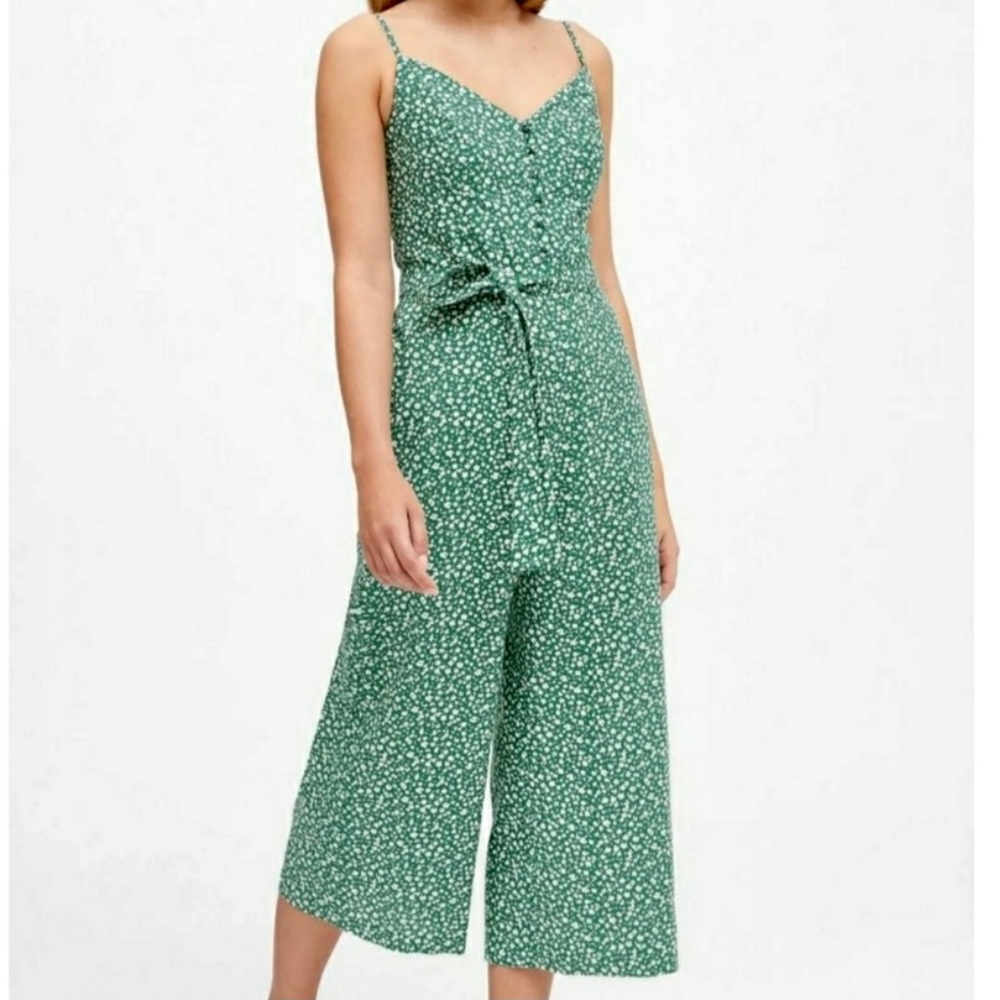 Banana Republic Green Floral Jumpsuit
